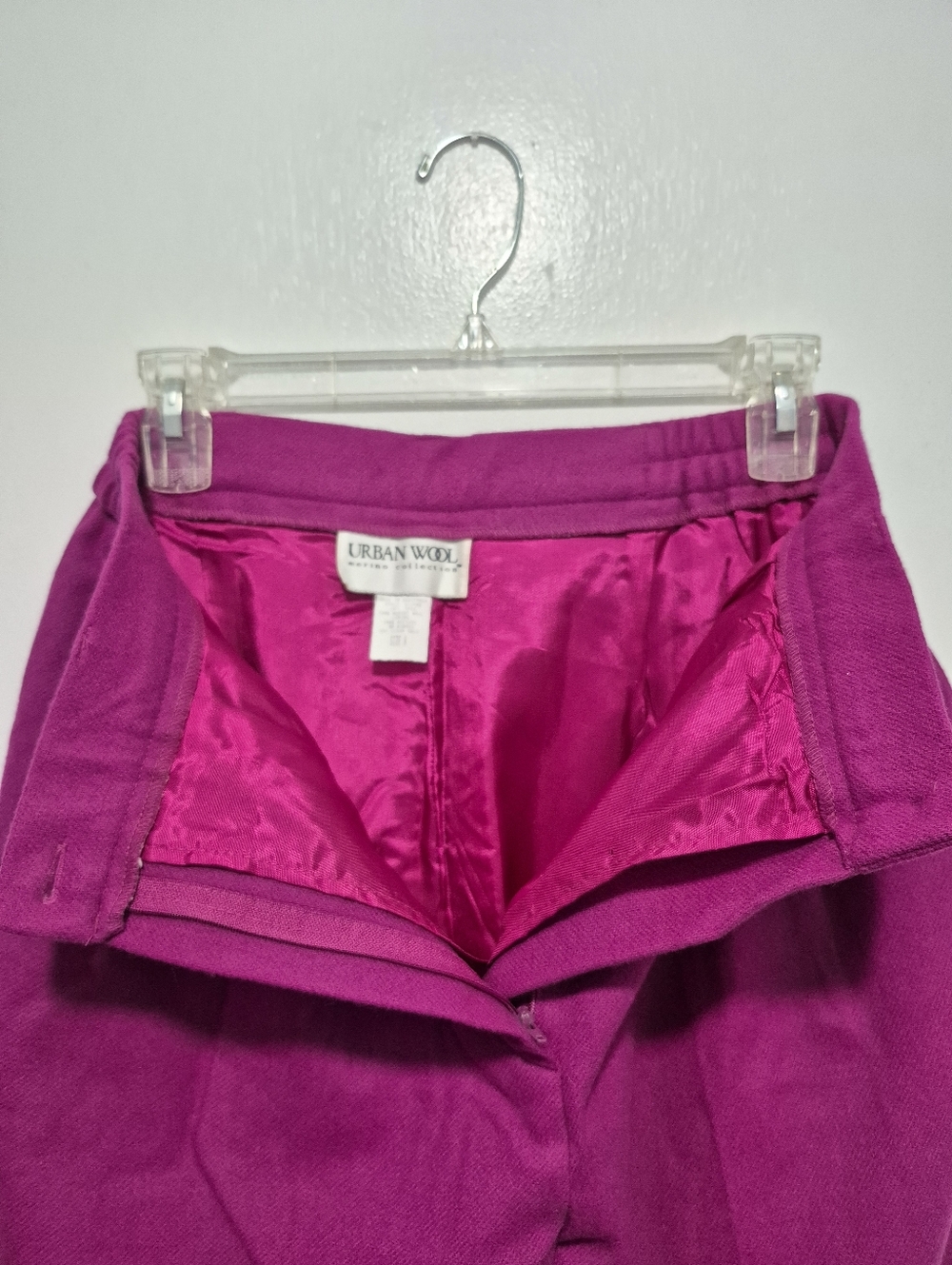 Vintage Urban Wool Magenta Pink Pleated Trousers Slacks VTG 8 100% Merino Wool